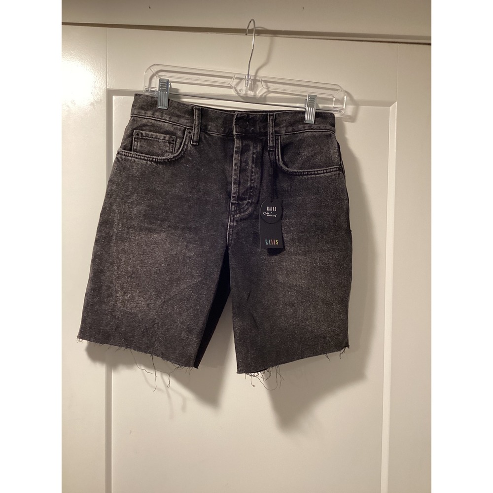 Rails The Beachwood High Rise Bermuda Short Washed‎ Black Denim 25 NWT